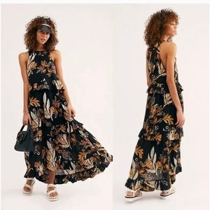 Flowers Free People floor length summer dress